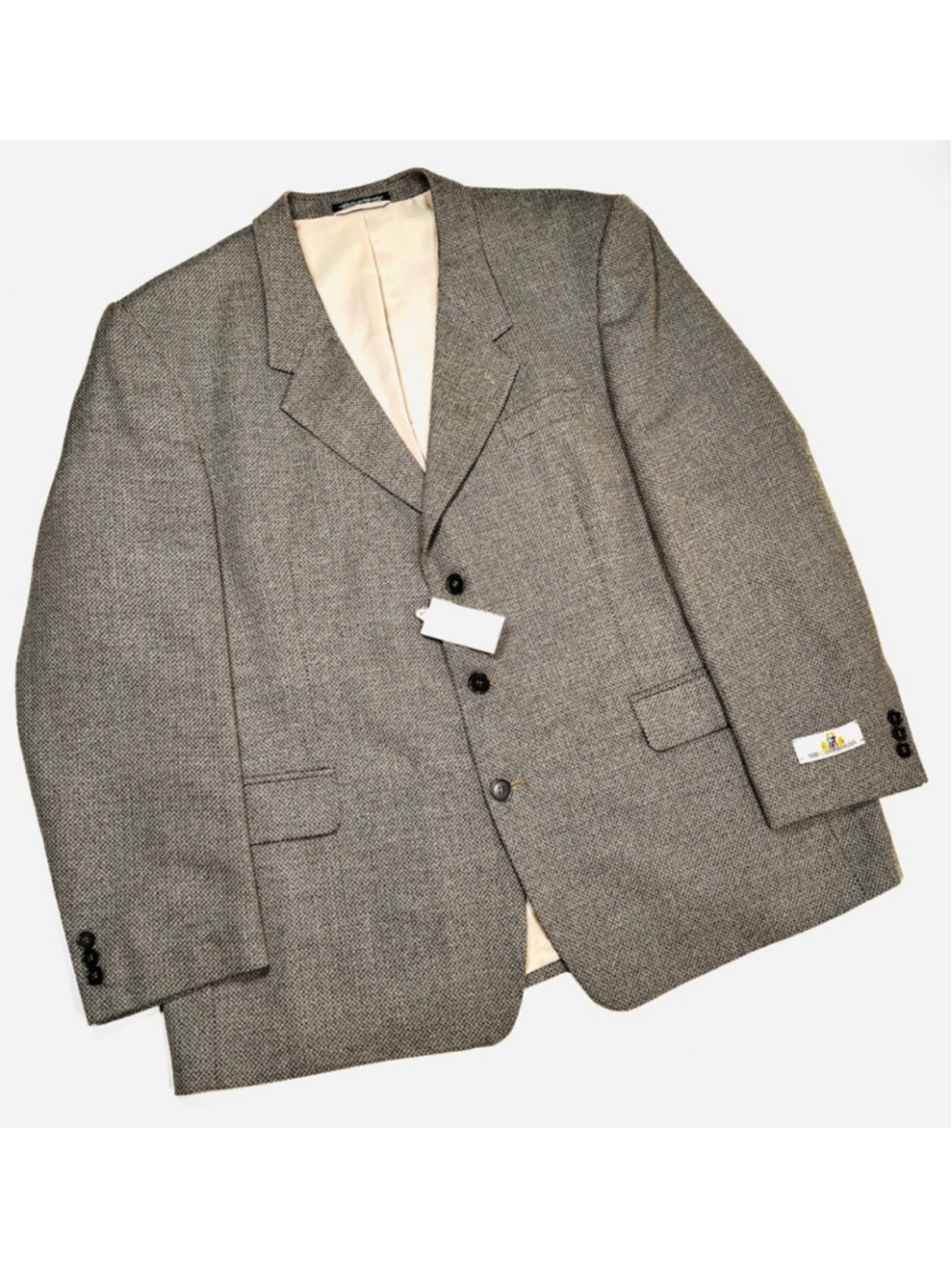 NWT Croft & Barrow Tan Gray Black Lambswool Sport Coat Blazer 48R